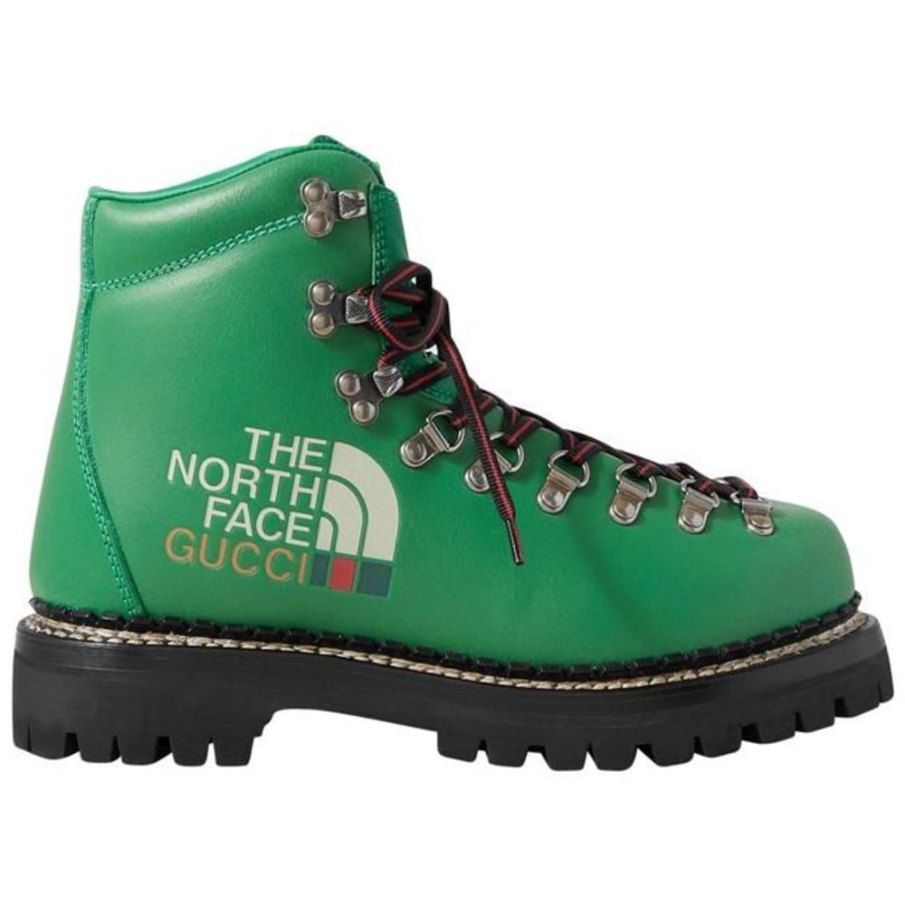 Gucci X The North Face Leather Combat Boots - Green