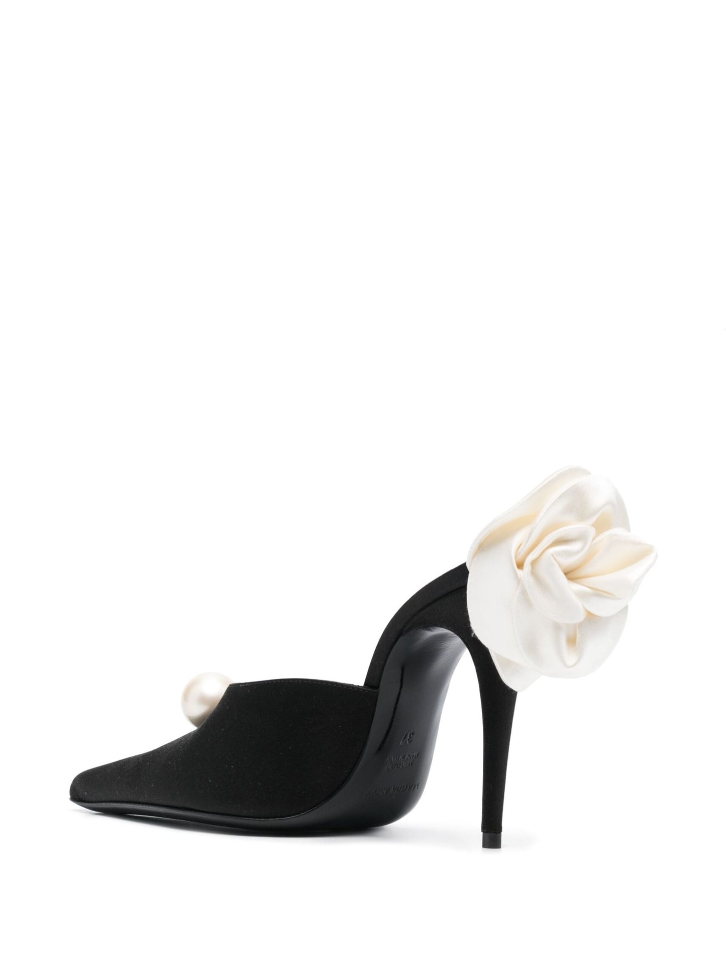 Magda Butrym Women Flowers Heel Mules Satin Shoes