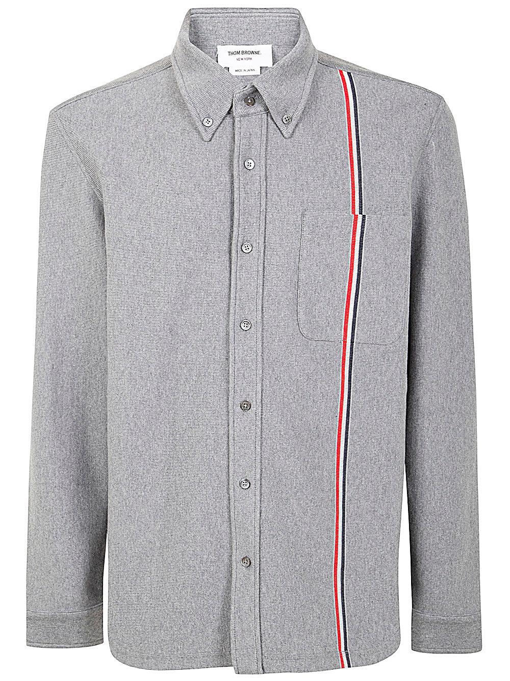 Thom Browne Men Shirt Jacket In Double Face Knit Eng Rwb Stripe