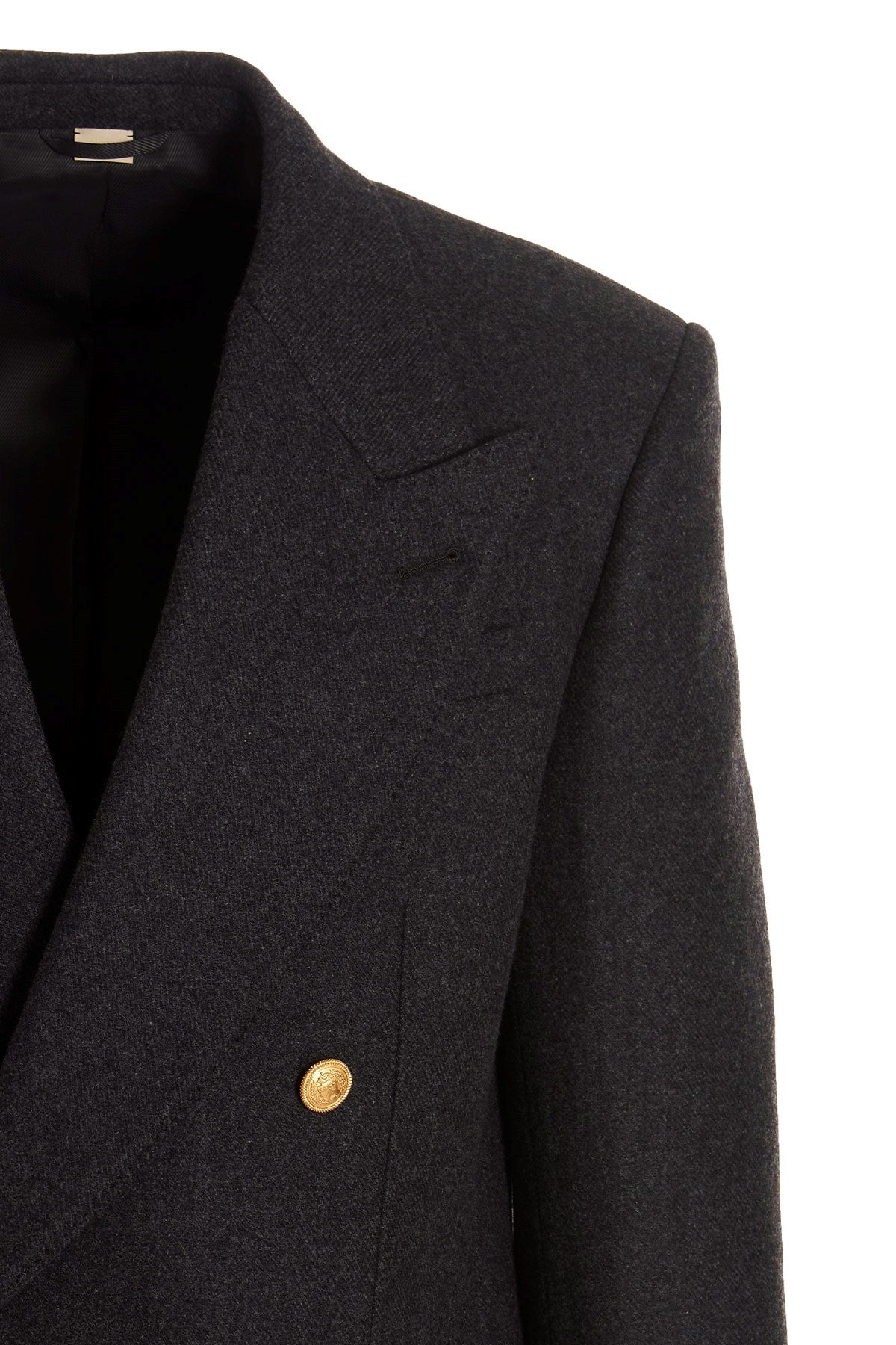 Gucci Men Cashmere Wool Double Breast Blazer Jacket