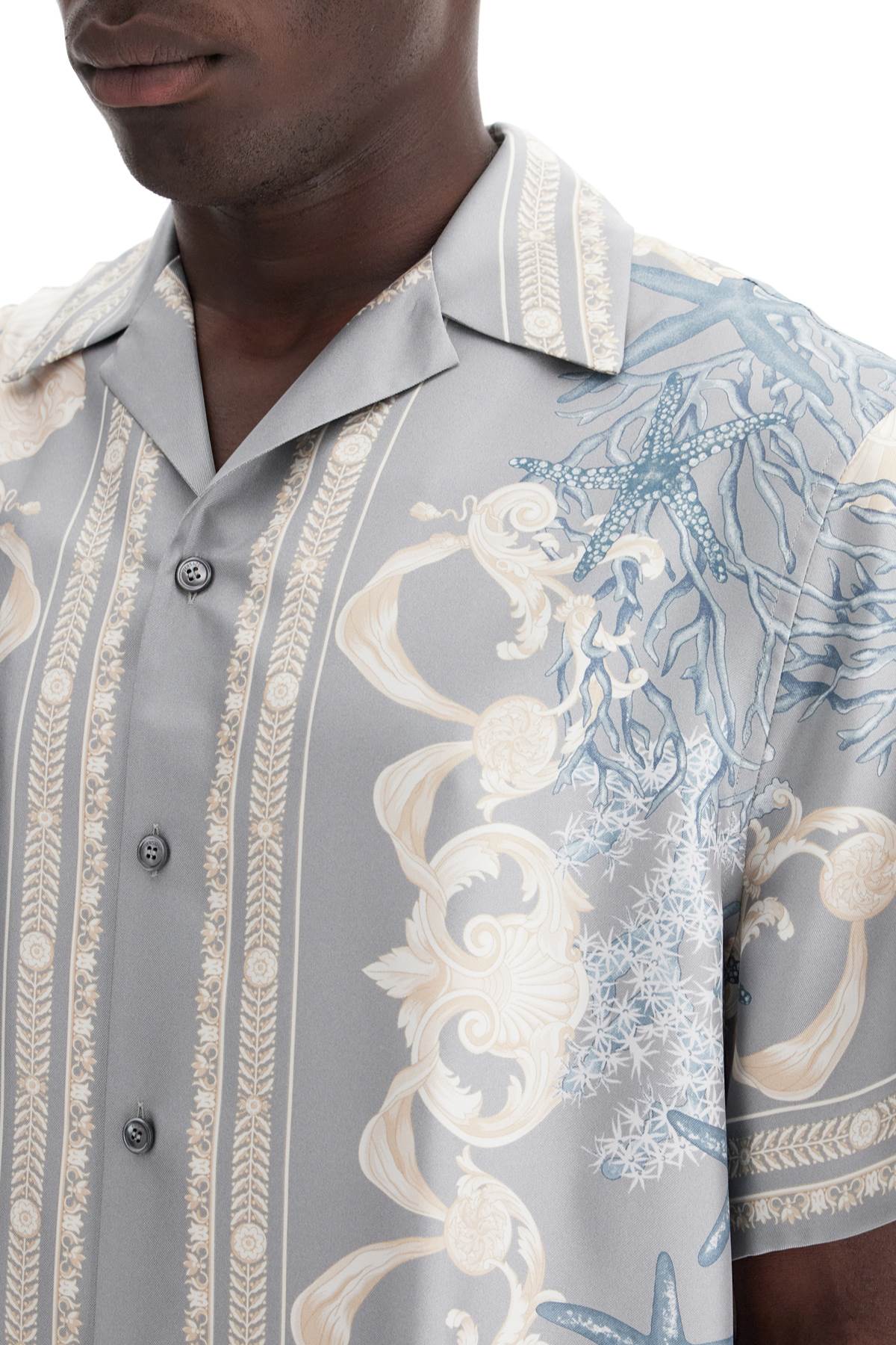 Versace Baroque Printed Silk Bowling Shirt Set For The Men