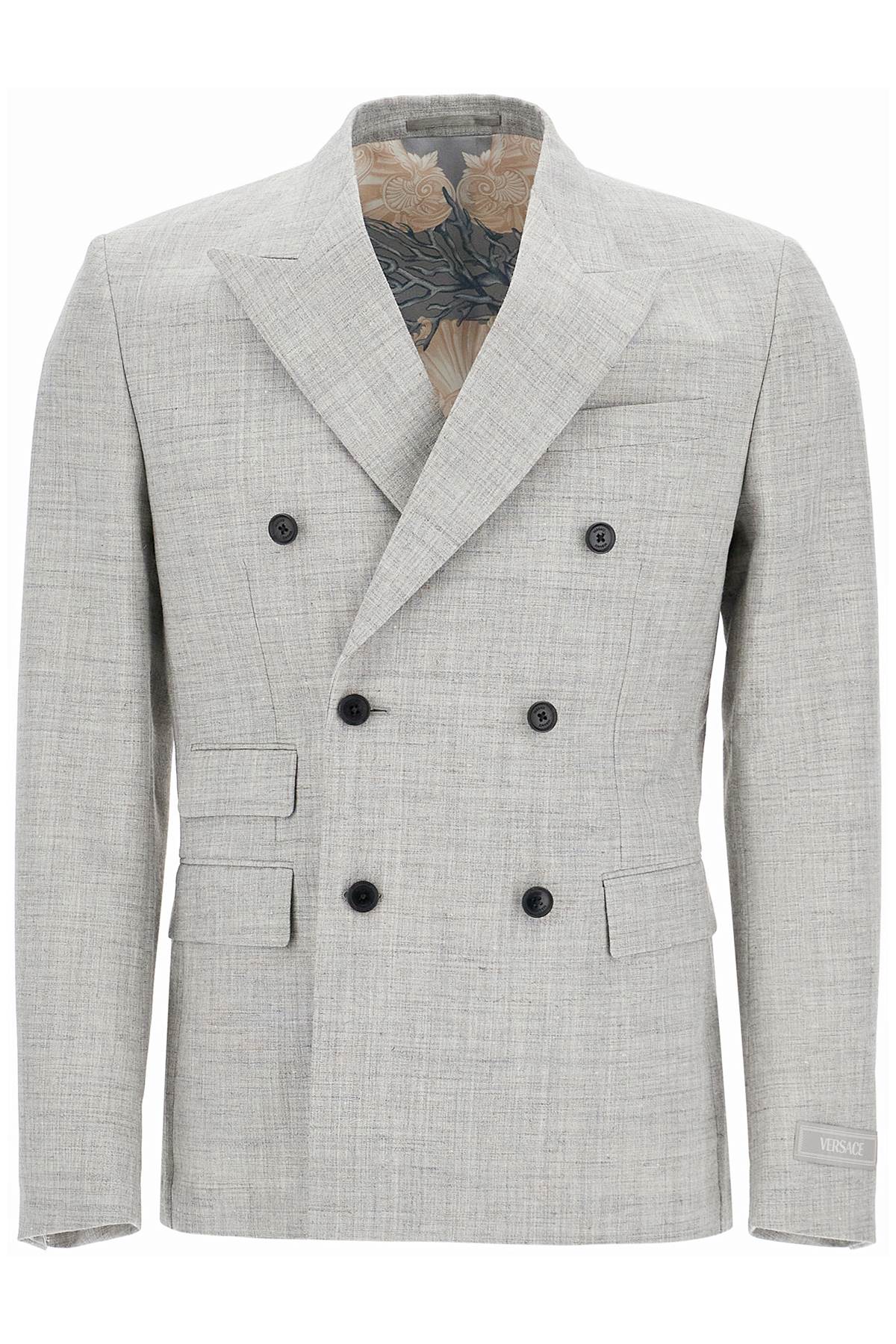 Versace Double-Breasted Wool Blend Blazer Men