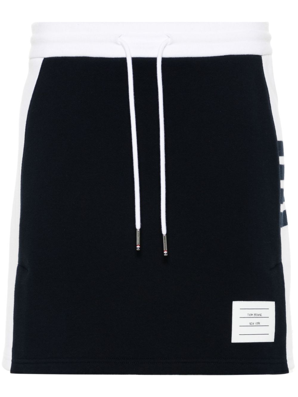 Thom Browne Women Mini Skirt W/ Engineered 4 Bar In Blocked Classic Solid Classic Loopback Jersey