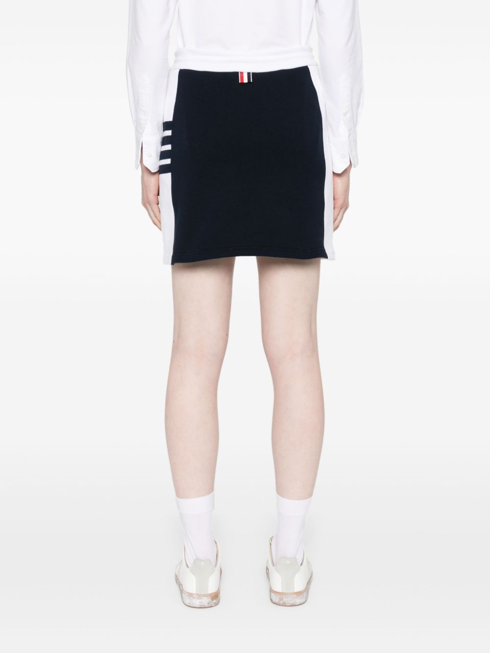 Thom Browne Women Mini Skirt W/ Engineered 4 Bar In Blocked Classic Solid Classic Loopback Jersey