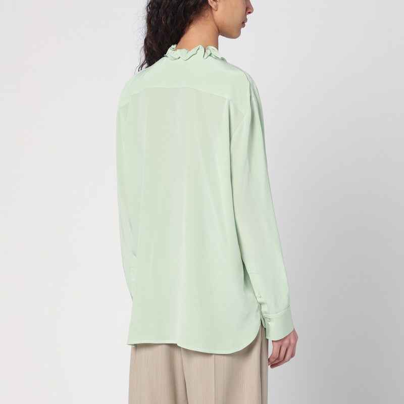 Victoria Beckham Light Green Shirt With Ruffles Women