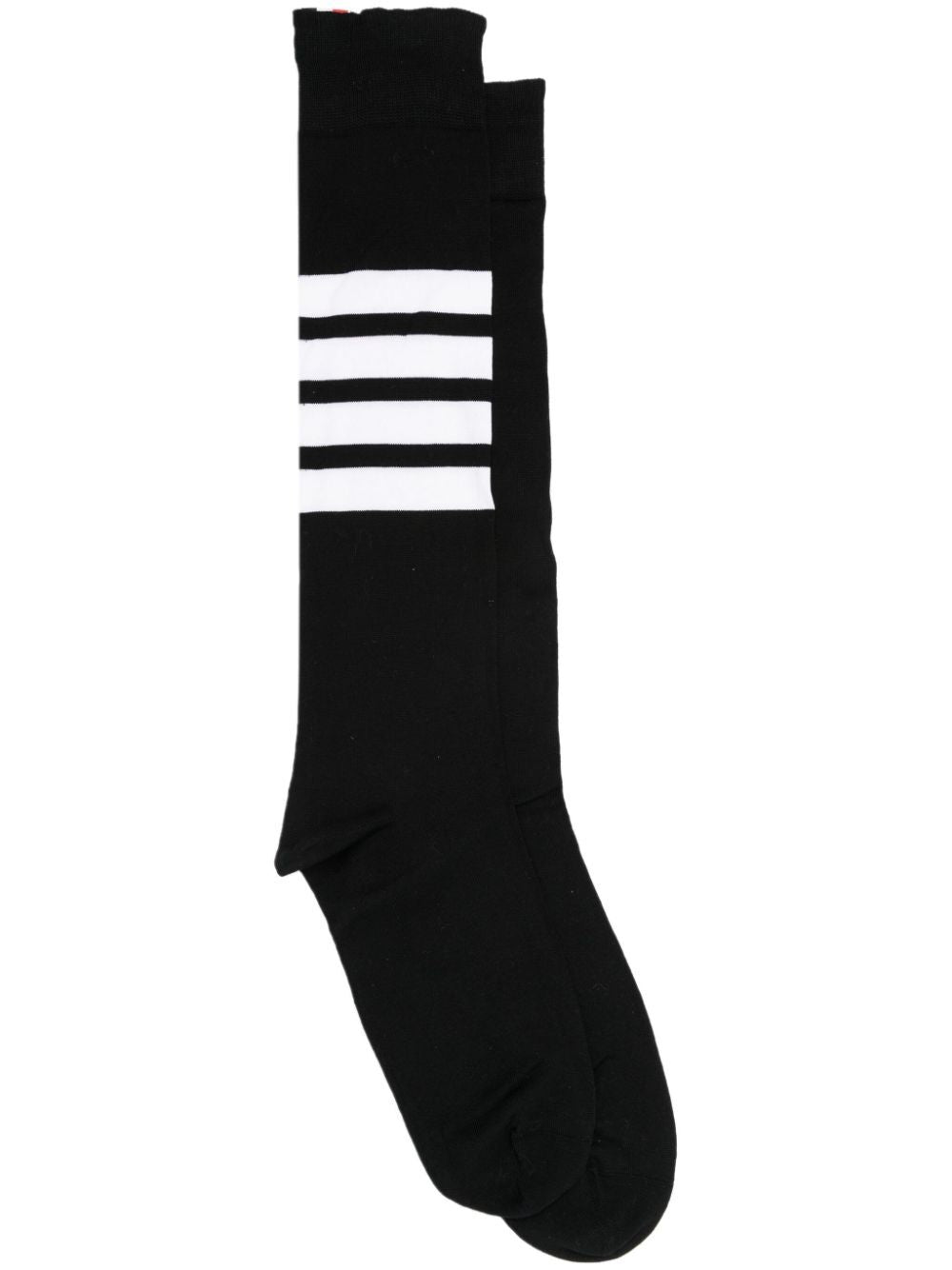 Thom Browne Women Over The Calf Socks W/ 4 Bar In Lightweight Cotton