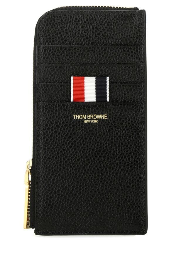 Thom Browne Women Black Leather Coin Purse