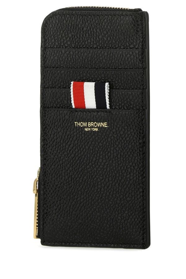 Thom Browne Women Black Leather Coin Purse