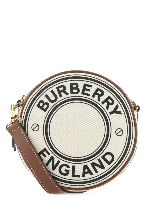 Burberry Woman Two-Tone Canvas And Leather Louise Crossbody Bag