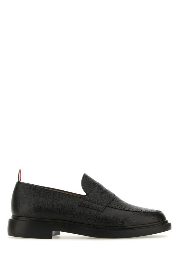 Thom Browne Men Black Leather Loafers