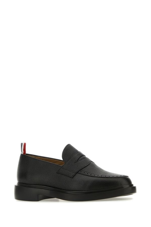 Thom Browne Men Black Leather Loafers