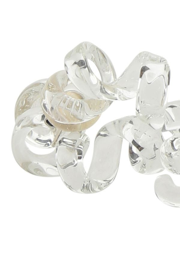 Bottega Veneta Woman Transparent Glass Turn Earrings