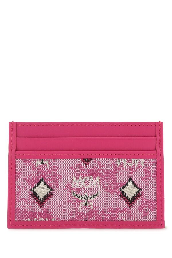 Mcm Women Fuchsia Leather Card Holder