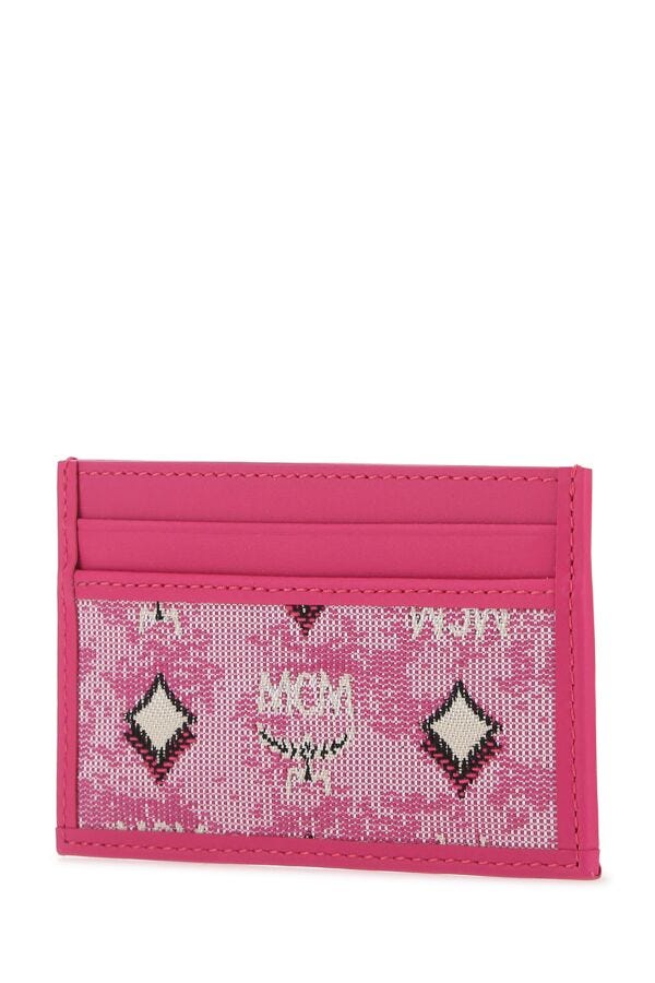 Mcm Women Fuchsia Leather Card Holder