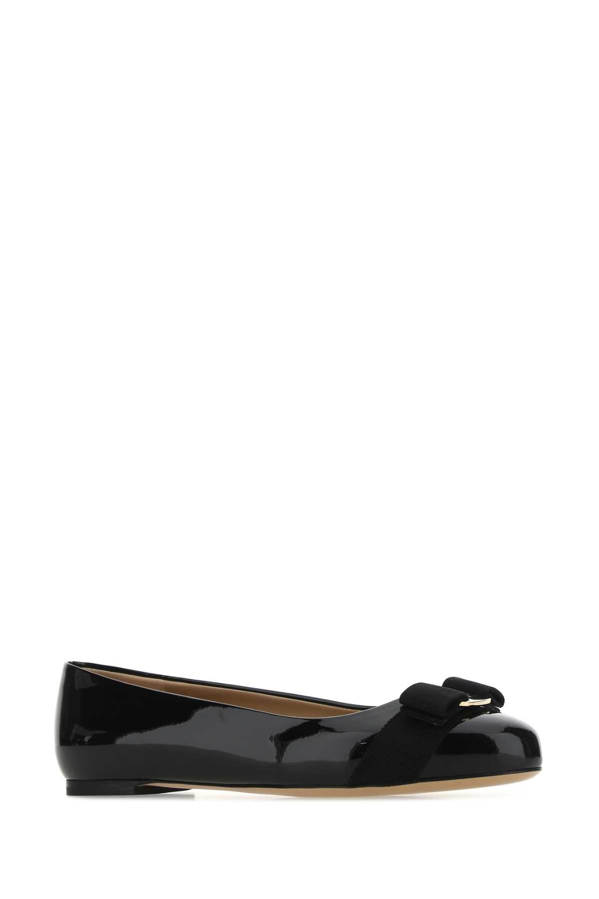 Salvatore Ferragamo Women Black Leather Varina Ballerinas