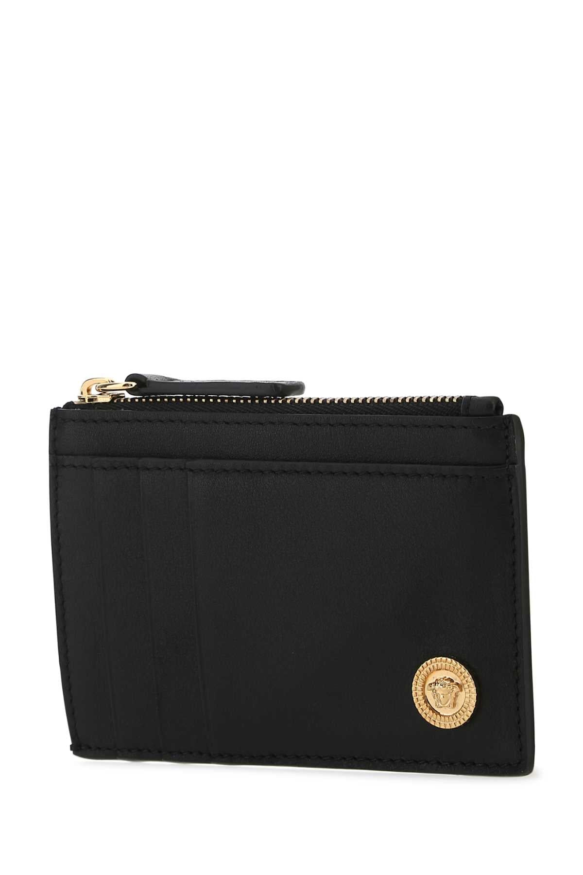 Versace Men Black Leather Card Holder