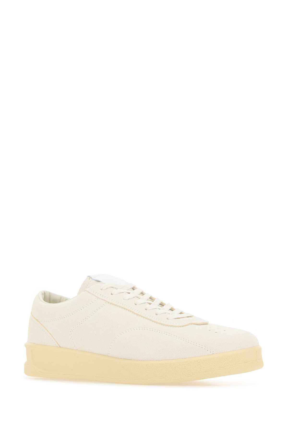 Jil Sander Men Ivory Suede Sneakers