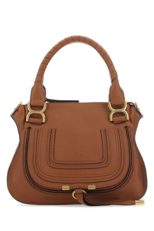 Chloe Women Brown Leather Small Marcie Handbag