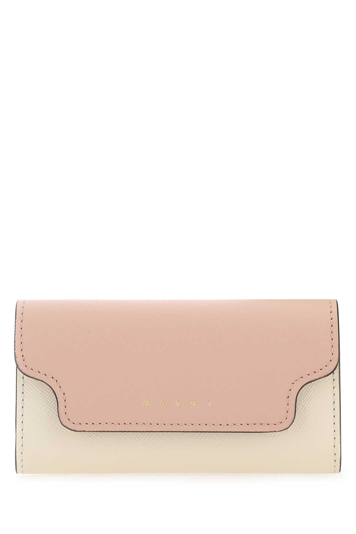 Marni Women Two-Tone Leather Key Chain Case