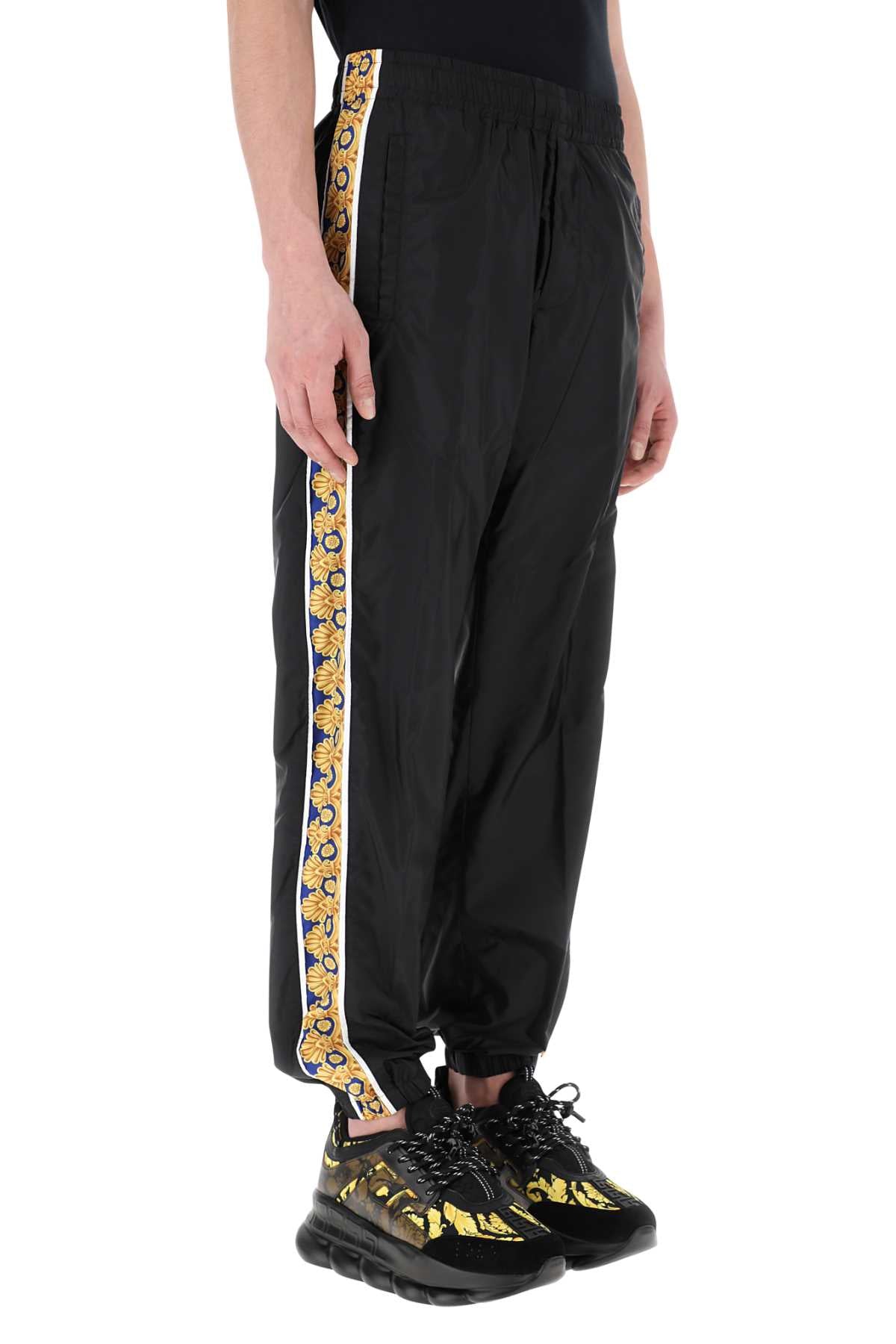 Versace Men Black Nylon Joggers