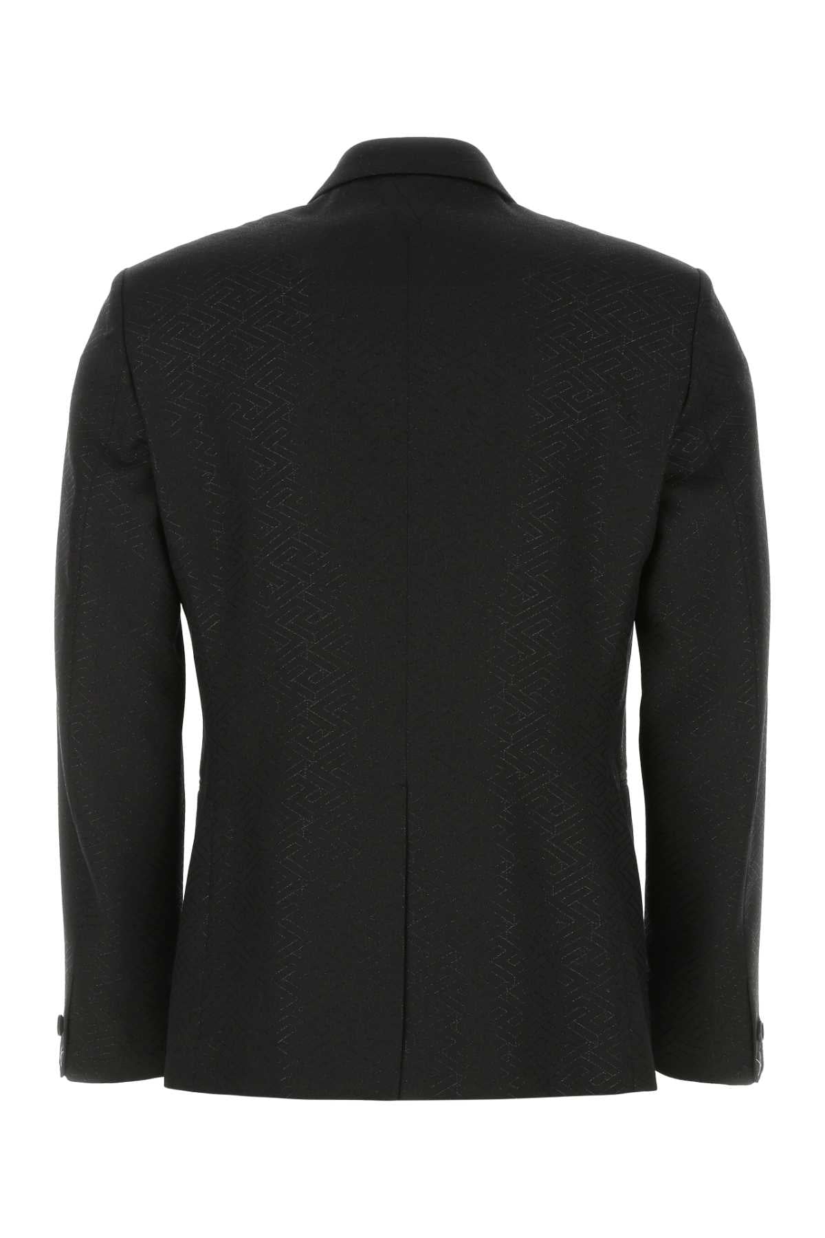 Versace Men Black Wool Blend Blazer