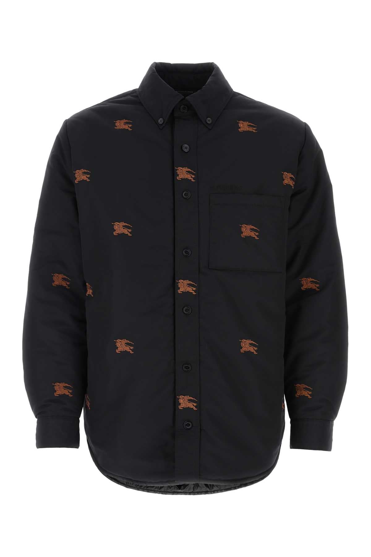 Burberry Men Embroidered Nylon Padded Shirt