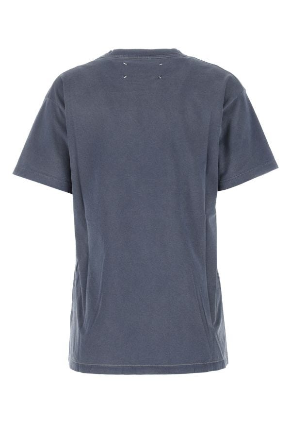 Maison Margiela Woman Denim Blue Cotton T-Shirt