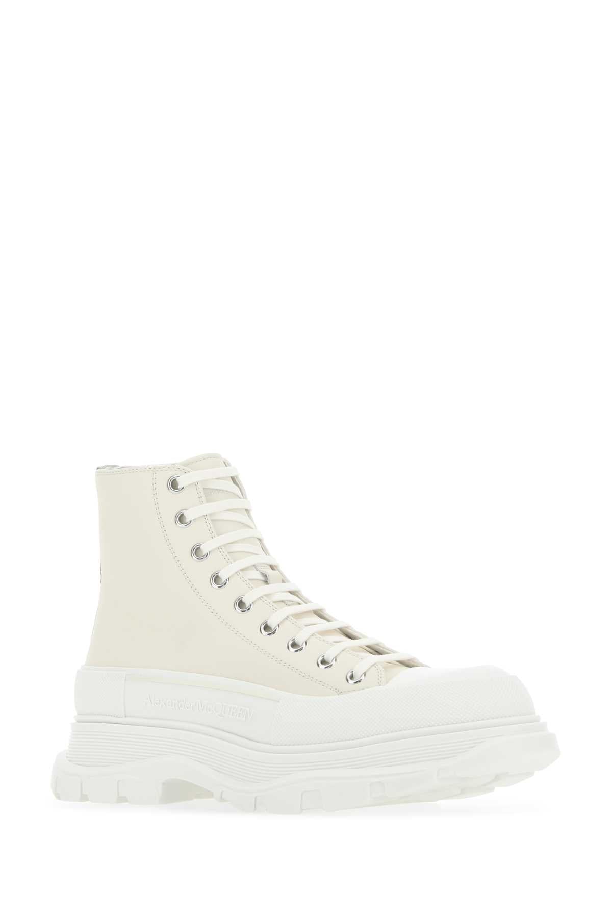 Alexander Mcqueen Men Sand Leather Tread Slick Sneakers