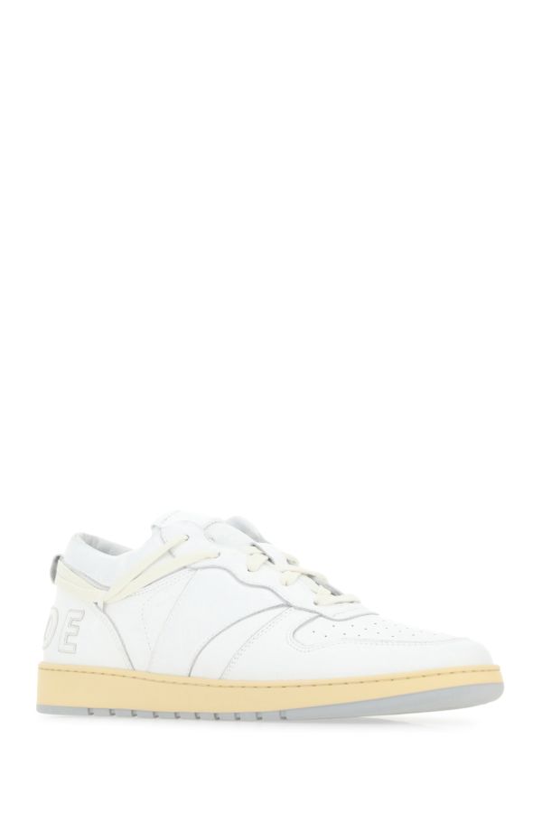 Rhude Man White Leather Rhecess Sneakers