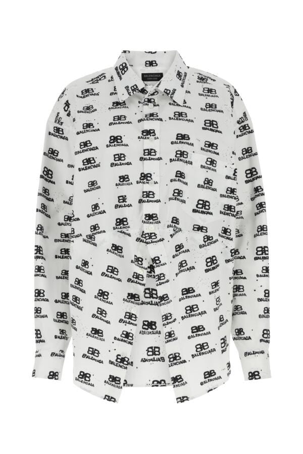 Balenciaga Women Printed Poplin Shirt