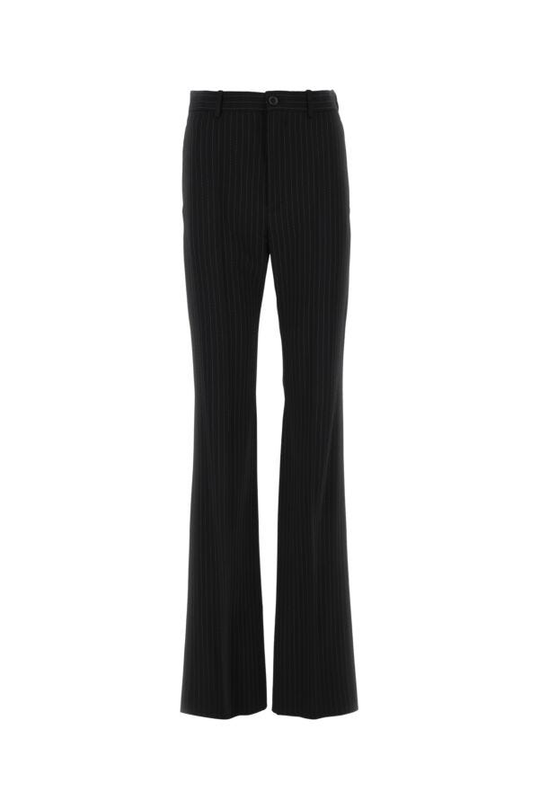 Balenciaga Women Embroidered Stretch Wool Pant