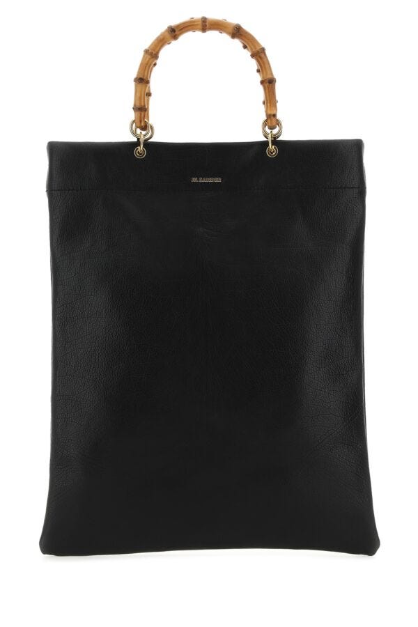 Jil Sander Women Black Leather Medium Shopping Bag