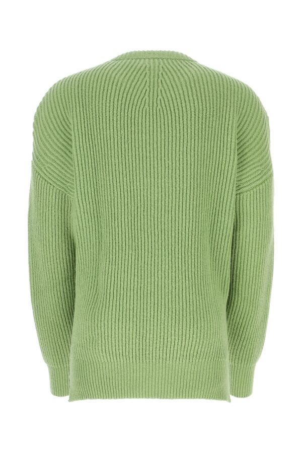 Jil Sander Men Mint Green Cotton And Wool Sweater