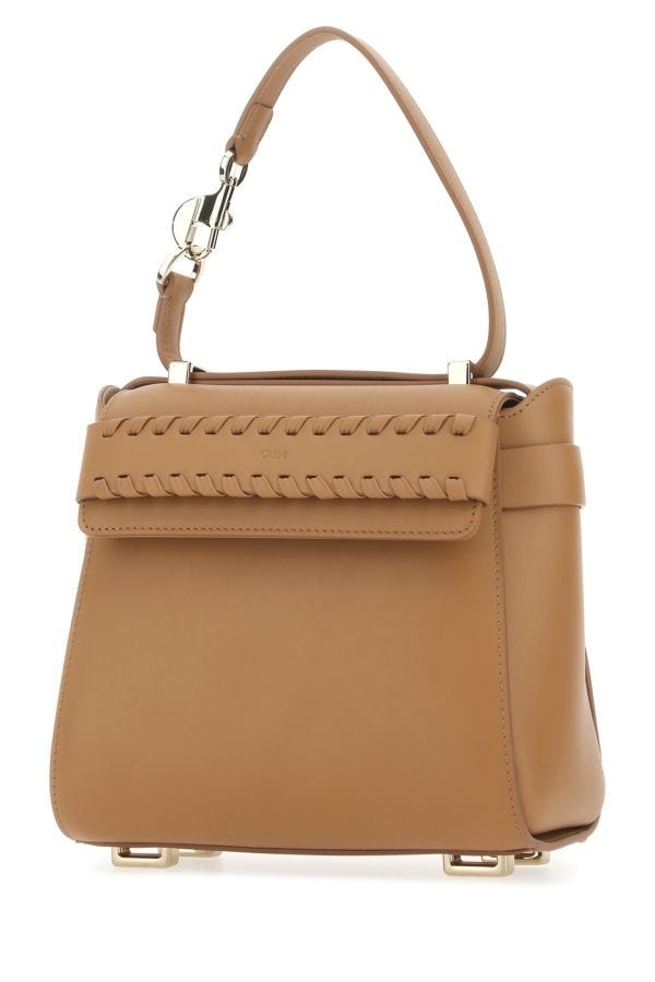 Chloe Woman Camel Leather Small Nacha Handbag