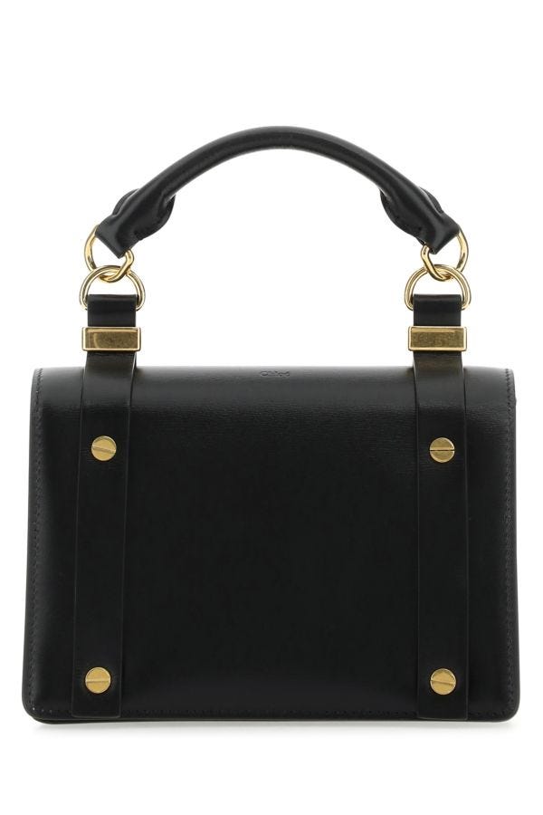 Chloe Woman Black Leather Small Ora Handbag