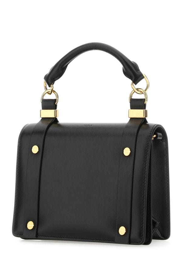 Chloe Woman Black Leather Small Ora Handbag