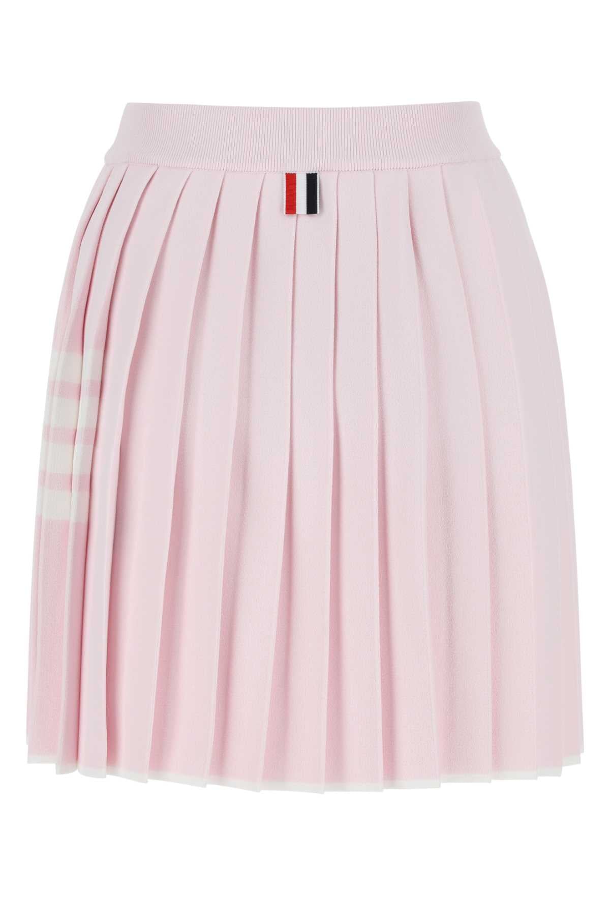 Thom Browne Women Pastel Pink Viscose Blend Mini Skirt