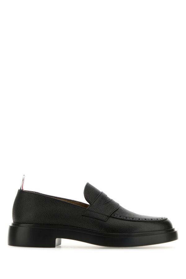 Thom Browne Women Black Leather Penny Loafers