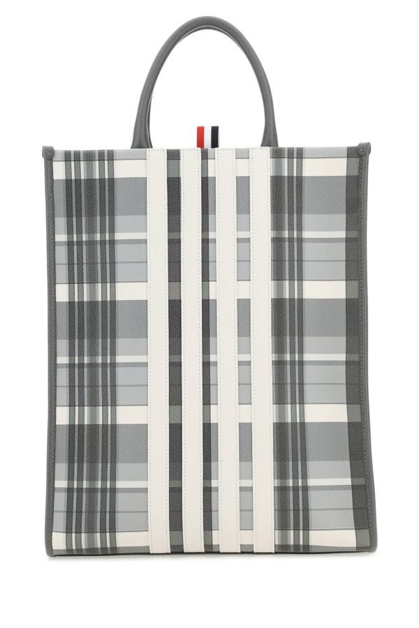 Thom Browne Men Printed Leather Shopping Bag