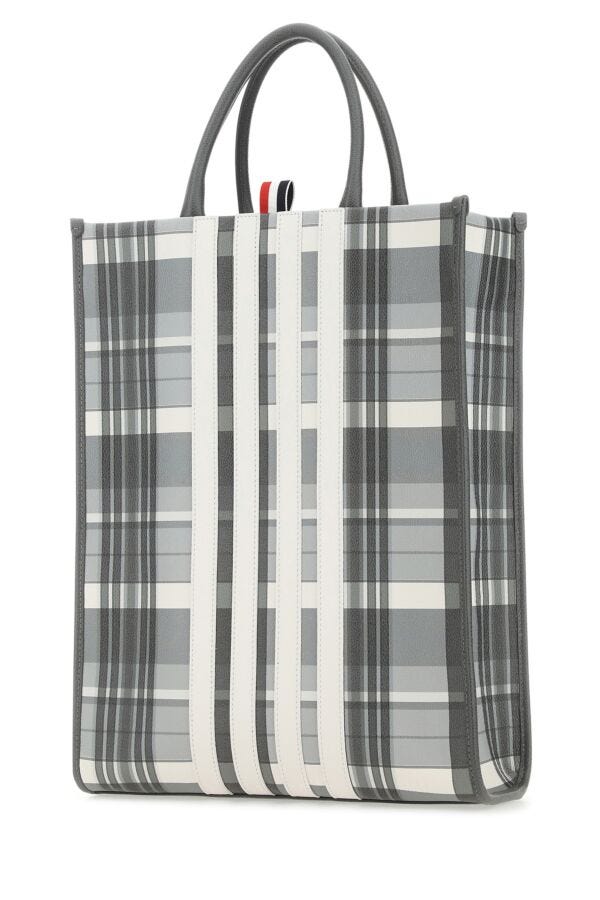 Thom Browne Men Printed Leather Shopping Bag