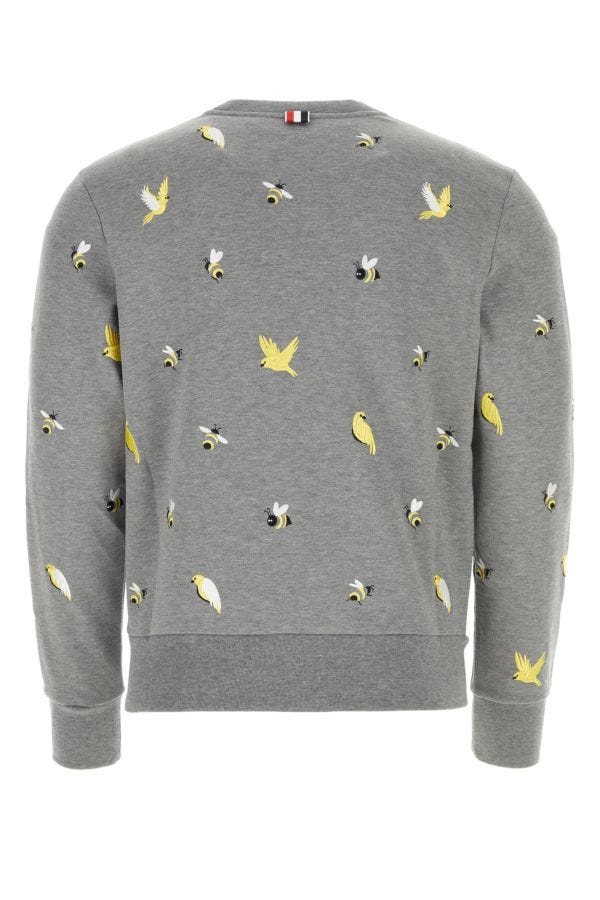 Thom Browne Man Grey Cotton Sweatshirt