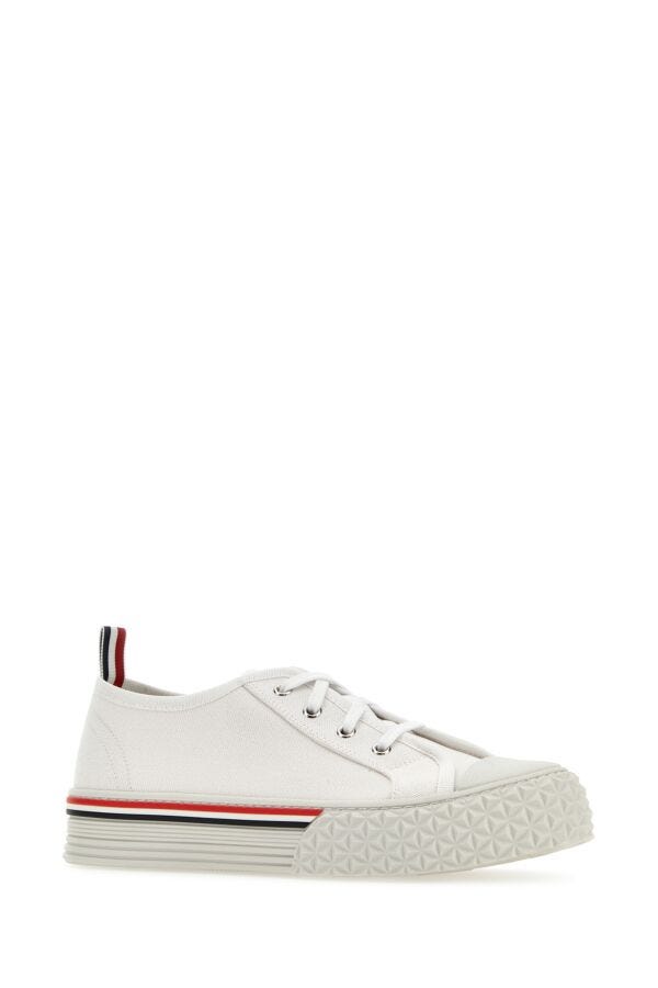 Thom Browne Men White Canvas Collegiate Sneakers