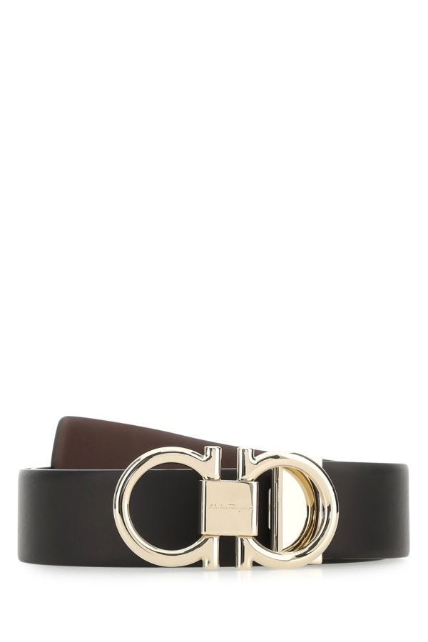 Salvatore Ferragamo Men Black Leather Belt