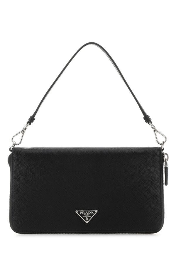 Prada Men Black Leather Document Case