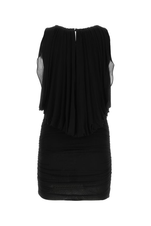 Saint Laurent Woman Black Cupro Mini Dress