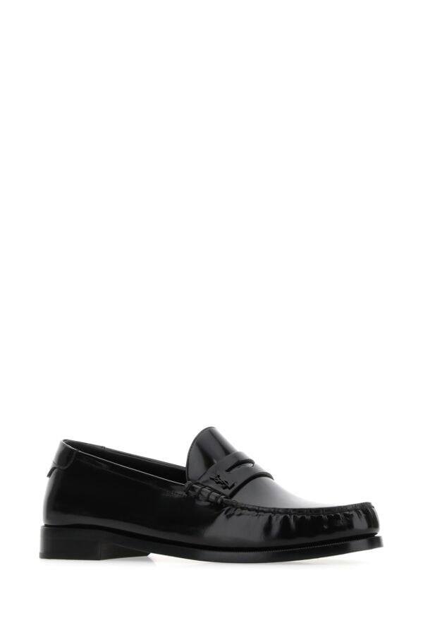 Saint Laurent Men Black Leather Magnum Loafers