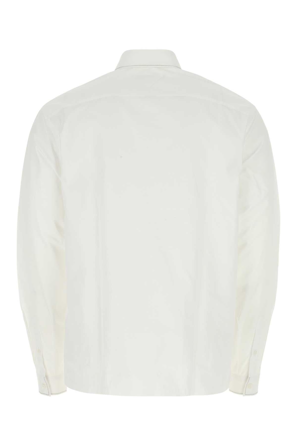 Prada Men White Poplin Shirt