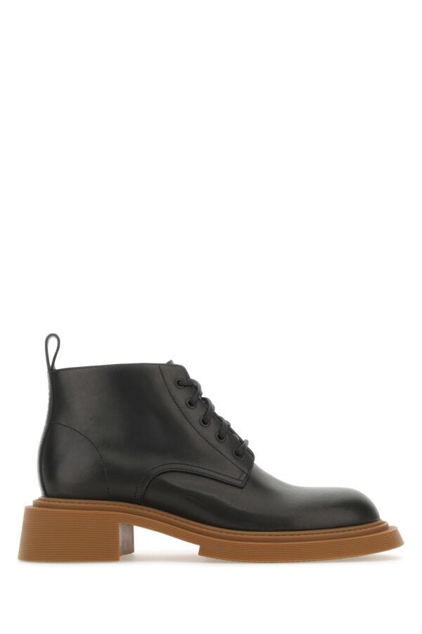 Loewe Men Black Leather Ankle Boots