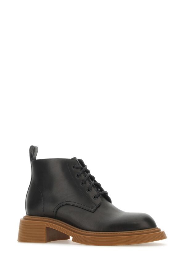 Loewe Men Black Leather Ankle Boots