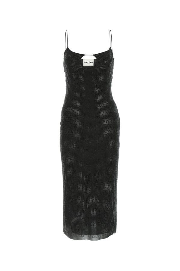 Miu Miu Women Embellished Crepe Dress